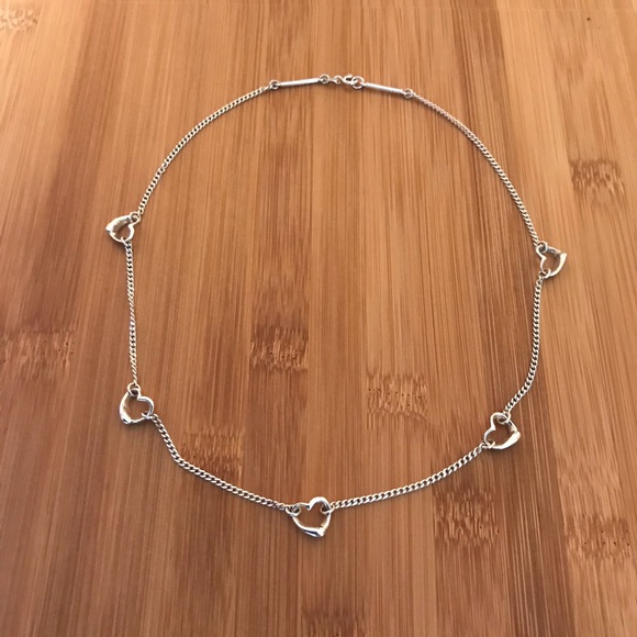 NWOT 925 Sterling Silver Hearts Necklace - Picture 3 of 3